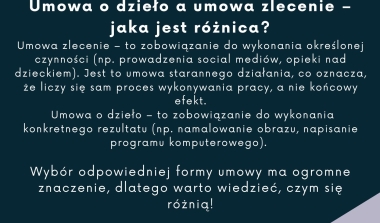 Umowa o dzieło a umowa zlecenie - jaka jest różnica?