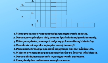 Rozwiąż krzyżówkę i sprawdź swoją wiedzę prawniczą