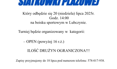 XII Turniej Siatkówki Plażowej w Lubczynie